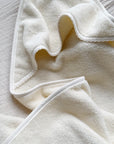 Organic Hooded Towel Creme - with edge