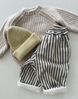 STRIPED TROUSERS - CACAO