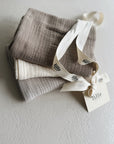 MUSLIN CLOTHS 3 PACK - giftset cappuccino