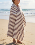 Microfiber towel 90x200 - Cream & Brown Stripes