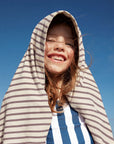 Microfiber towel 90x200 - Cream & Brown Stripes