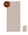 Microfiber towel 90x200 - Cream & Brown Stripes