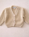 COTTON KNIT CARDIGAN NATURAL - BABY & KIDS