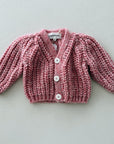 CARDIGAN WOOL - PINK MELANGE