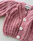 CARDIGAN WOOL - PINK MELANGE