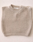 COTTON KNIT VEST TAN - BABY & KIDS
