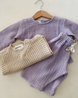 COTTON KNIT VEST TAN - BABY & KIDS