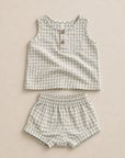 BABY TANK SET - EUCALYPTUS GINGHAM
