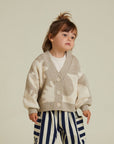 Abstract Neutral Moon Star Cardigan