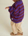 Eben Purple Stripe Cardigan
