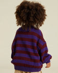 Eben Purple Stripe Cardigan