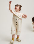 Cali Embroidered Vanilla Ripple Collar Overall