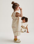 Cali Embroidered Vanilla Ripple Collar Overall