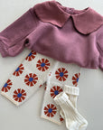 FLEECE SWEATER BABY GIRL - BORDEAUX