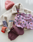 FLEECE TROUSERS BABY GIRL - BORDEAUX