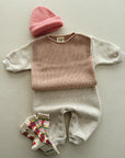 FLEECE JUMPSUIT - BEIGE MELANGE