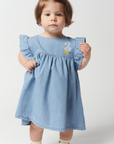 PELICAN RUFFLE WOVEN DRESS