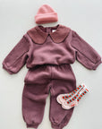 FLEECE TROUSERS BABY GIRL - BORDEAUX