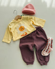 FLEECE TROUSERS BABY GIRL - BORDEAUX