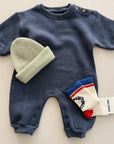 FLEECE JUMPSUIT - DARK BLUE