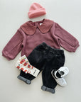 FLEECE SWEATER BABY GIRL - BORDEAUX