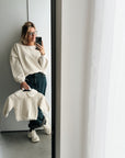 FLEECE SWEATER KDIS - BEIGE MELANGE