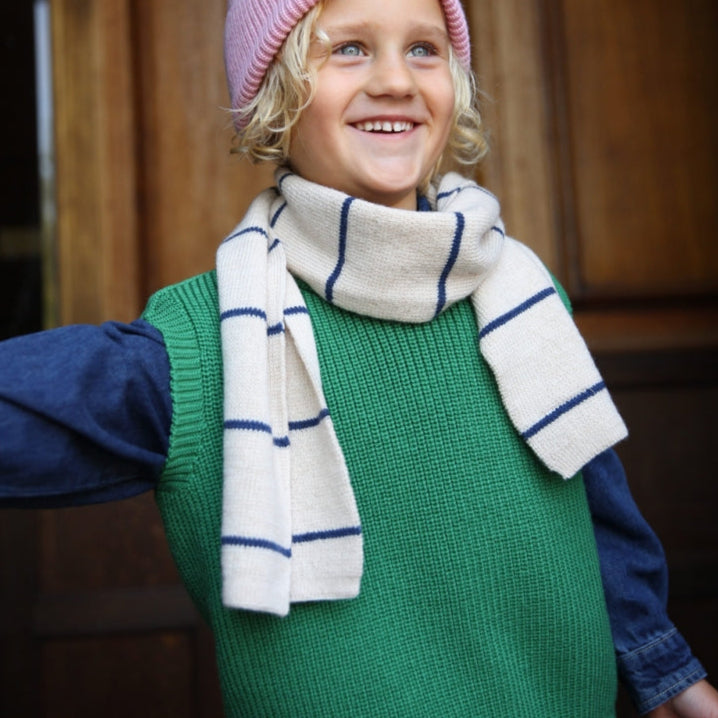 SCARF IGOR - cream/blue