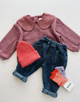 FLEECE SWEATER BABY GIRL - BORDEAUX