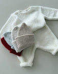 CHUNKY WOOL BEANIE 0-6m - RED