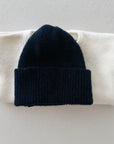 WOOL BEANIE 0-6m - NAVY