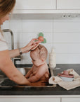 CRADLE CAP BRUSH - natural&cambridge blue