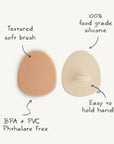 CRADLE CAP BRUSH - natural&cambridge blue