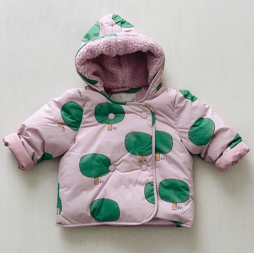 BABY GREEN TREE ALL OVER HOODED ANORAK