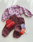 FLEECE TROUSERS BABY GIRL - BORDEAUX