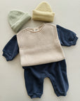 FLEECE JUMPSUIT - DARK BLUE