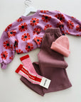 FLEECE TROUSERS KIDS - BORDEAUX