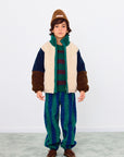 Color Block Polar Sherpa Jacket - dark green