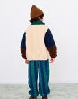 Color Block Polar Sherpa Jacket - dark green