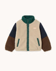 Color Block Polar Sherpa Jacket - dark green