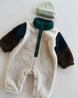 Color Block Polar Sherpa One piece - dark green