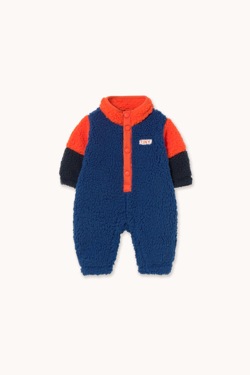 Color Block Polar Sherpa One piece - summer red