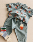 Morning Egg all over denim shirt - baby