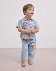 Morning Egg all over denim shirt - baby
