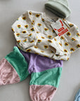 Lila color block jogging pants - baby