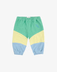 Green color block jogging pants