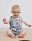 Morning Egg all over denim playsuit - baby