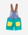 Smiling color block denim dungaree - kids