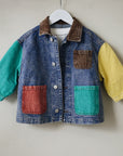 Color block denim jacket