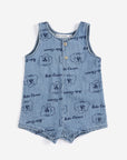 Pickles The Dog all over denim playsuit - baby