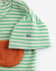 Green Stripes terry cloth Tshirt - BABY